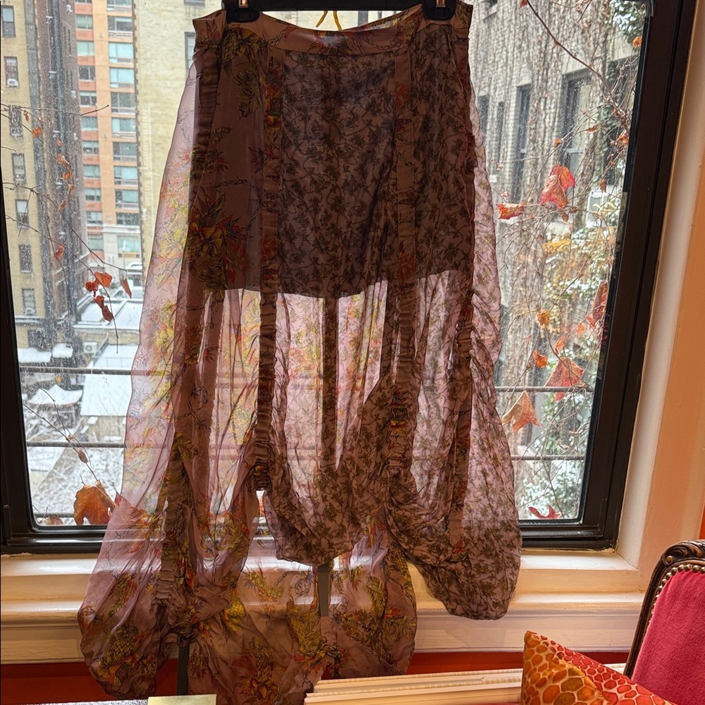Bohemian chic!! Floral Patterned Women's Rouched parachute Skirt- FABULOUS!!! - Picture 7 of 9